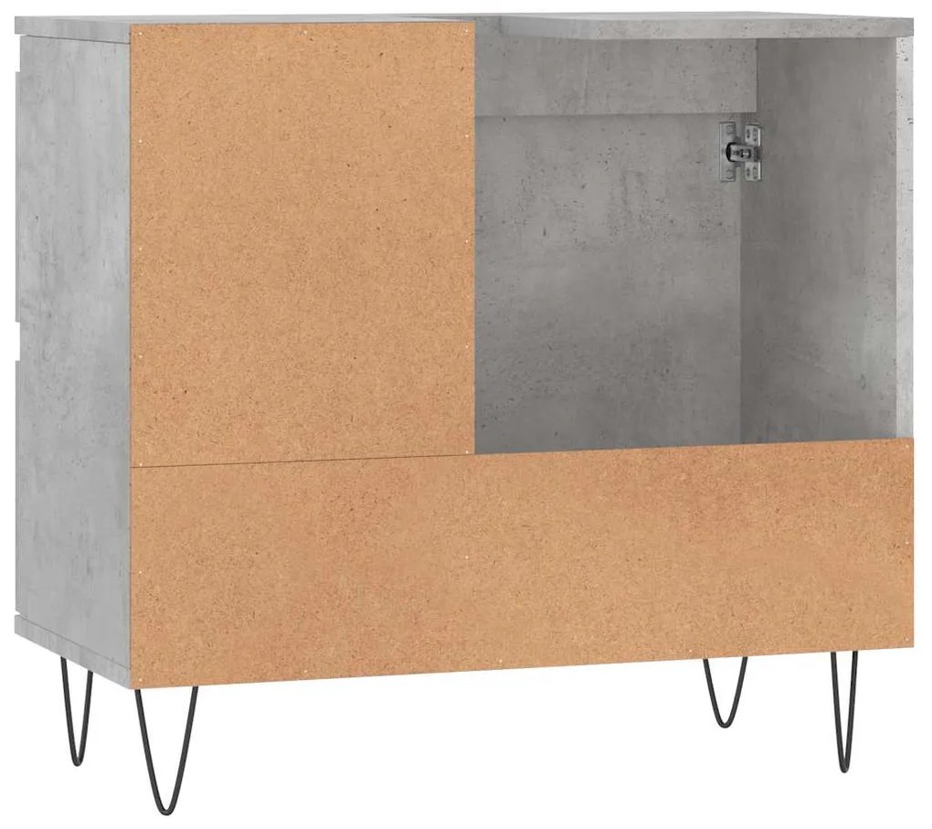 vidaXL Ντουλάπι Μπάνιου Γκρι Σκυροδέματος 65x33x60 εκ. Επεξ. Ξύλο