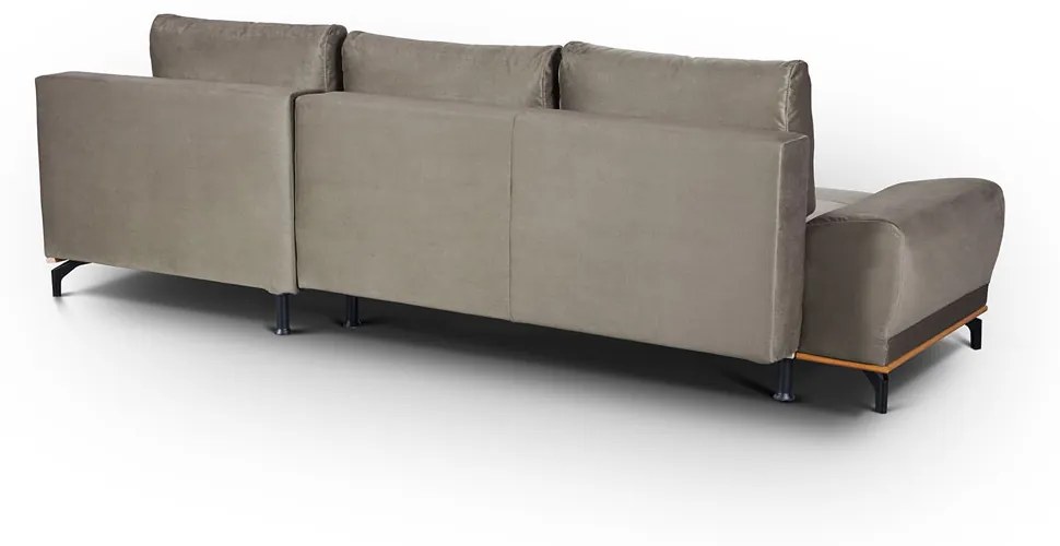 NATURA ΚΑΝΑΠΕΣ ΚΡΕΒΑΤΙ ΓΩΝΙΑ ΔΕΞΙΑ TAUPE 283x164xH90cm - 01-2643