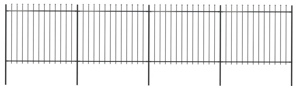 Κάγκελα Περίφραξης με Λόγχες Μαύρα 6,8 x 1,5 μ. από Χάλυβα - Μαύρο