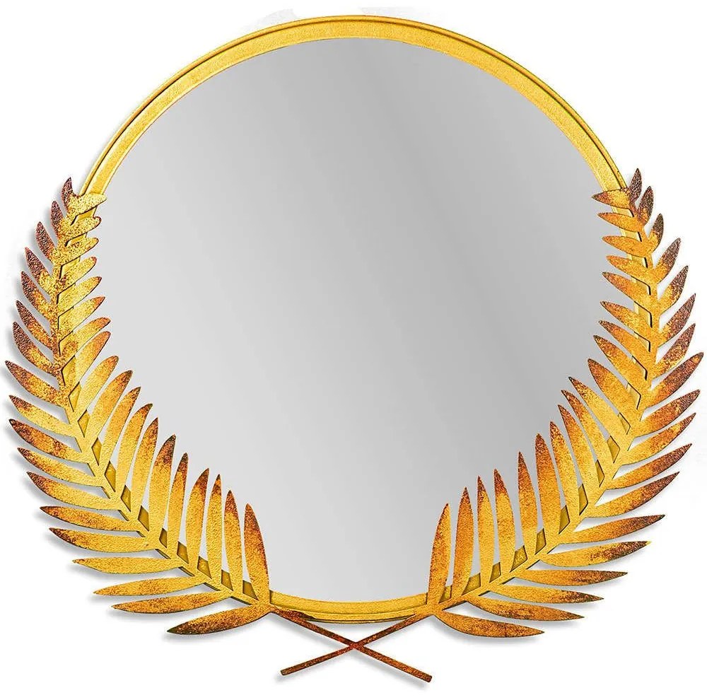 Καθρέπτης Τοίχου Palm Mirror L 930DYU1504 57x59cm Gold Wallity Μέταλλο