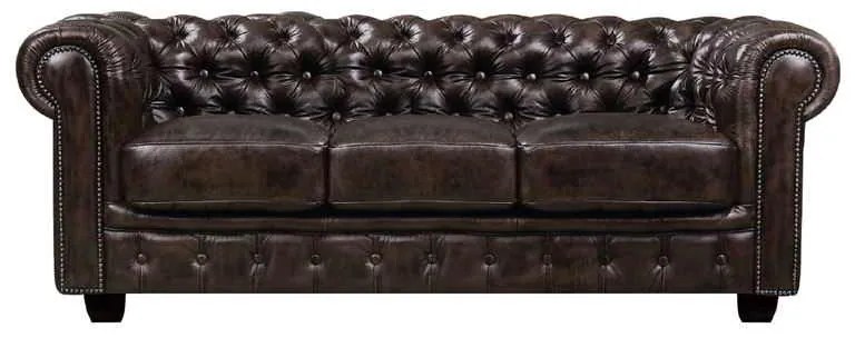 ΚΑΝΑΠΕΣ ΔΕΡΜΑΤΙΝΟΣ 3Θ CHESTERFIELD T-689 E9574-3 201x92x72cm