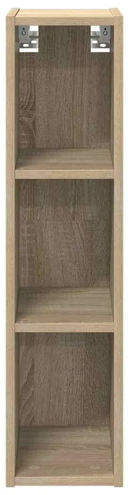 vidaXL Κρεμαστό ντουλάπι με αποθήκευση Δρύς Sonoma 20 x 29,5 x 80 εκ.