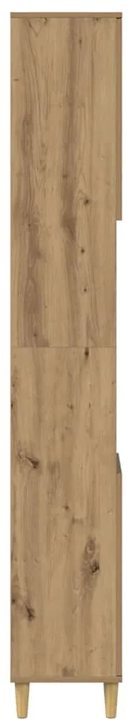 vidaXL Ντουλάπι μπάνιου Δρυς τεχνίτης 30x30x190 cm Κατασκευασμένο ξύλο