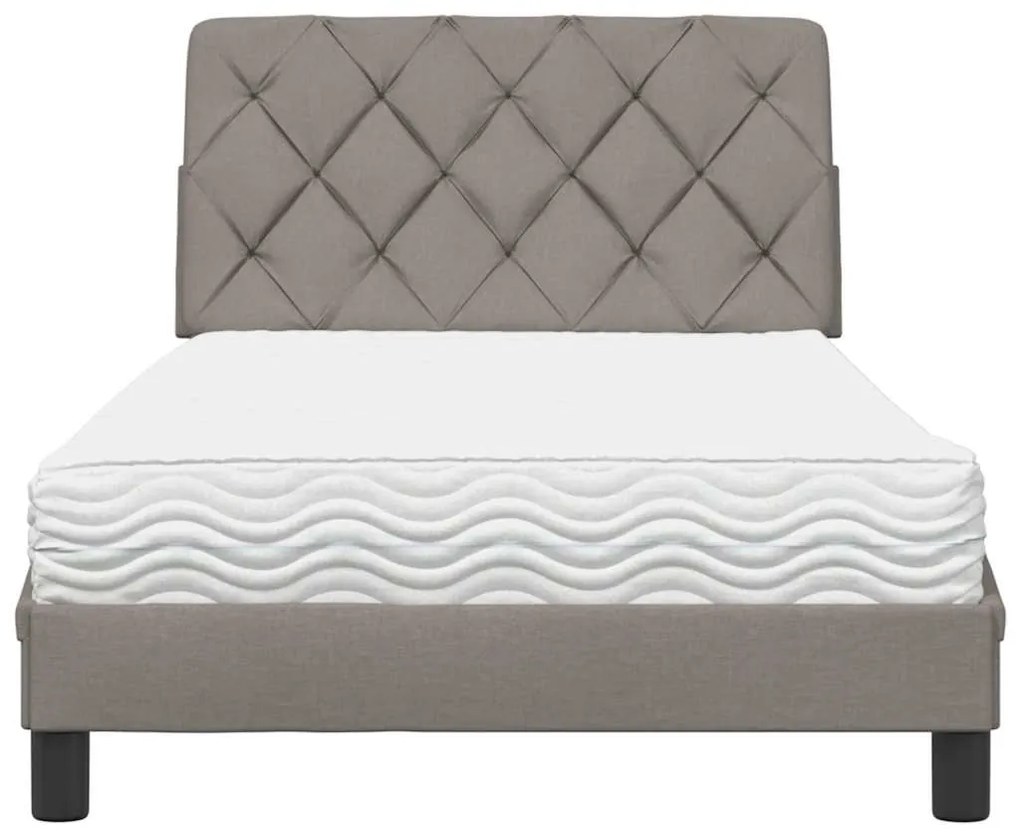 vidaXL Κρεβάτι με Στρώμα Taupe 100 x 200 εκ. Υφασμάτινο