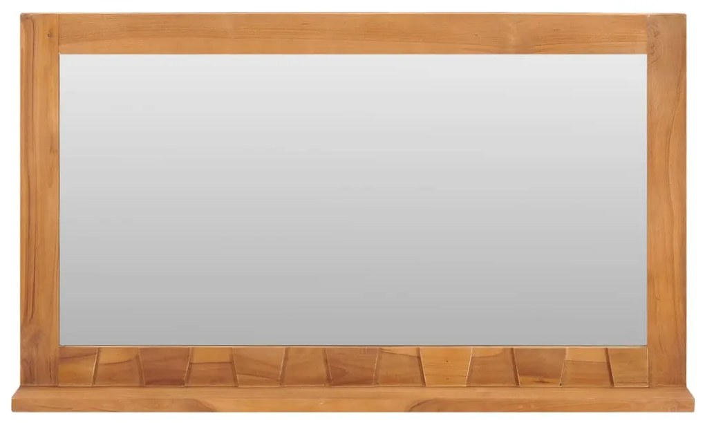 vidaXL Καθρέφτης Τοίχου με Ράφι 100 x 12 x 60 εκ. από Μασίφ Ξύλο Teak
