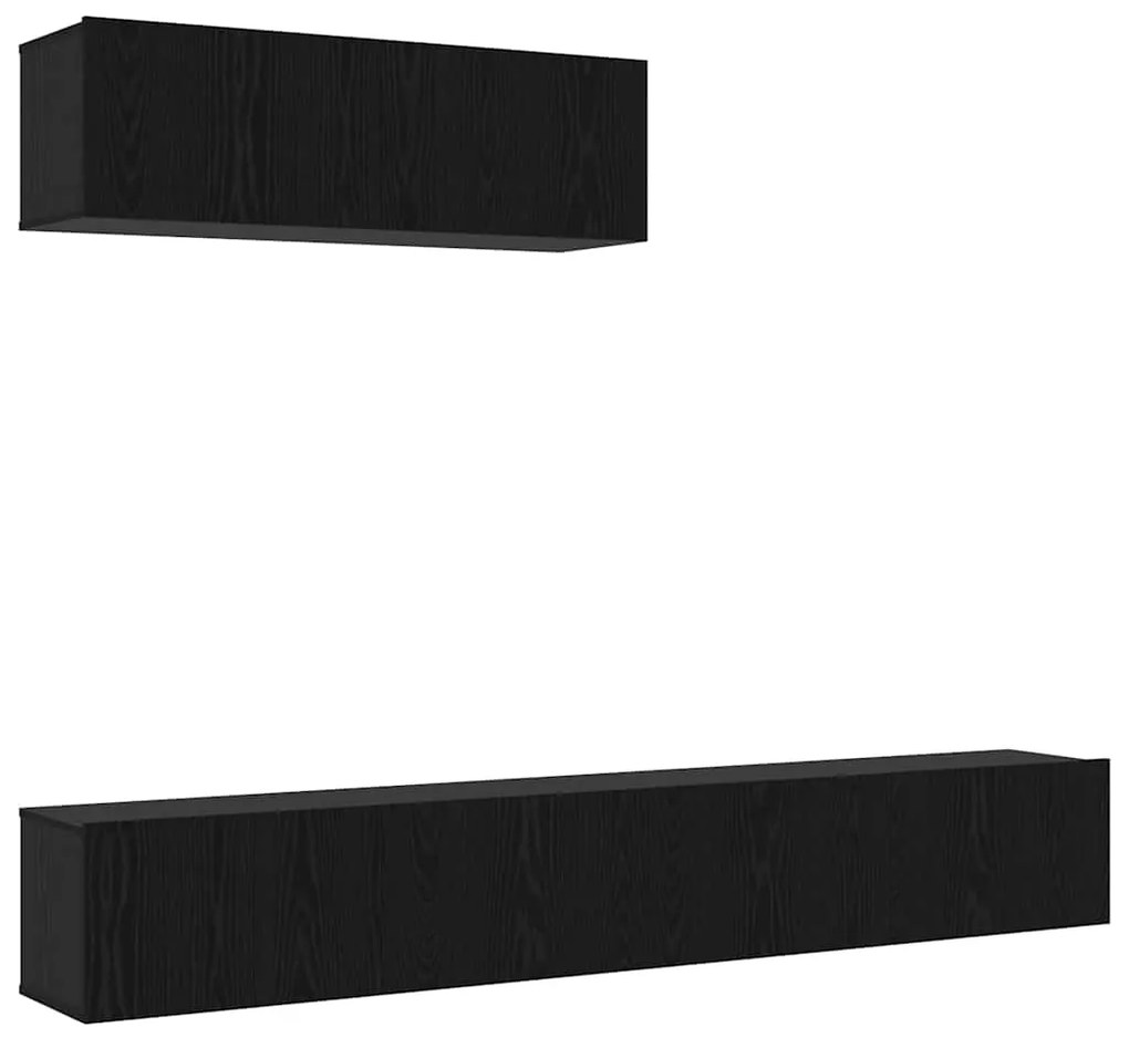 vidaXL Σετ Ντουλάπας Τηλεόρασης 3 pcs Μαύρη δρυς 200 x 30 x 30 cm