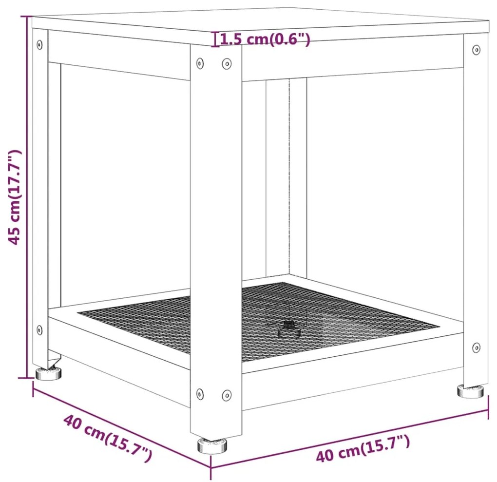 Τραπεζάκι Βοηθητικό Γκρι/Μαύρο 40x40x45 εκ. από MDF/Σίδερο - Γκρι