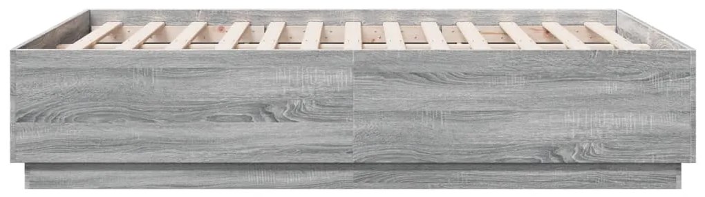 vidaXL Πλαίσιο Κρεβατιού με LED Γκρι sonoma 120x190εκ. Επεξ. Ξύλο