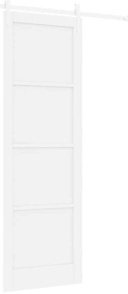 vidaXL Πόρτα Συρόμενη με Εξαρτήματα Λευκή 78 x 232 εκ. Συμπαγές Ξύλο Πεύκου