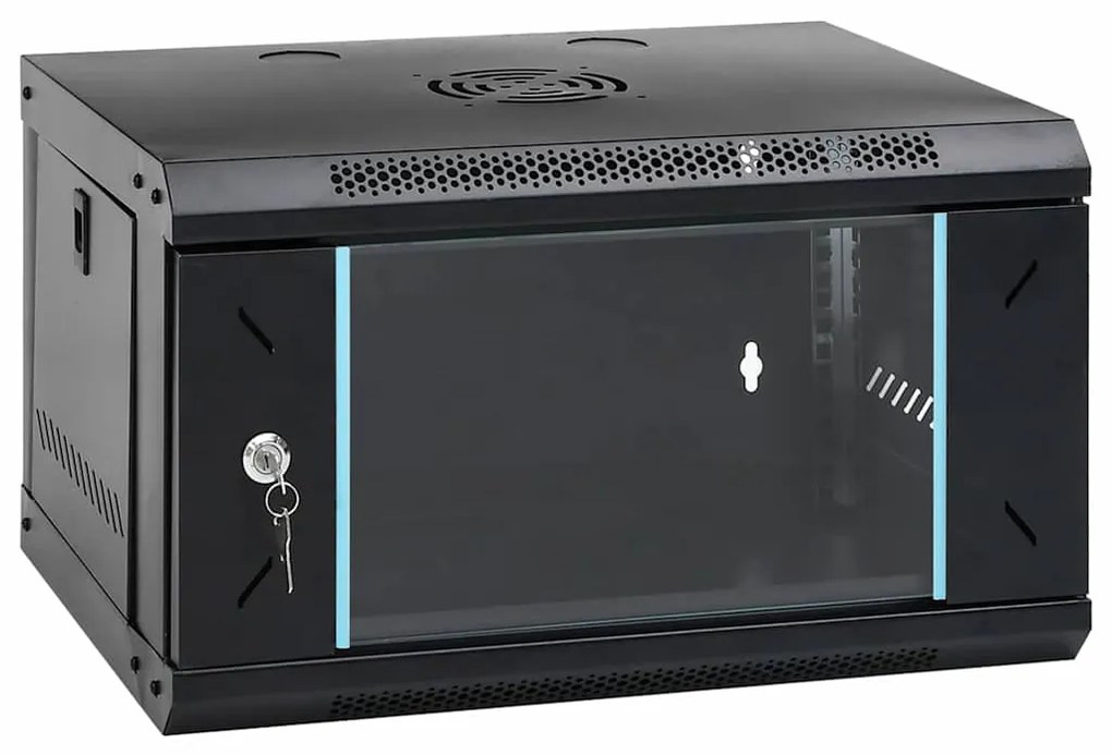 vidaXL Ντουλάπα δικτύου με αποθήκευση Μαύρο 53 x 45 x 30 εκ Ατσάλι