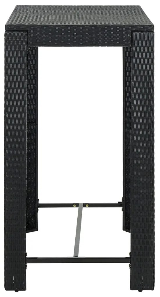 vidaXL Τραπέζι Μπαρ Κήπου Μαύρο 100x60,5x110,5 εκ. από Συνθετικό Ρατάν