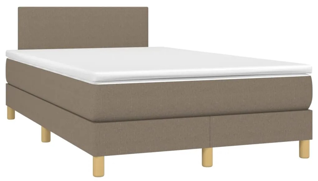 vidaXL Κρεβάτι Boxspring με Στρώμα Taupe 120x200 εκ. Υφασμάτινο