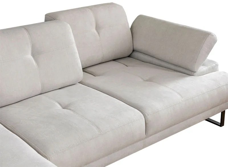 Γωνιακός καναπές με δεξιά γωνία PWF-0586 pakoworld ύφασμα μπεζ 314x174x83εκ - Ύφασμα - 071-001461