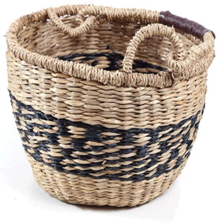 Καλάθι Διακοσμητικό Herbal S 0680054 25x25x16cm Black-Natural Soulworks Seagrass