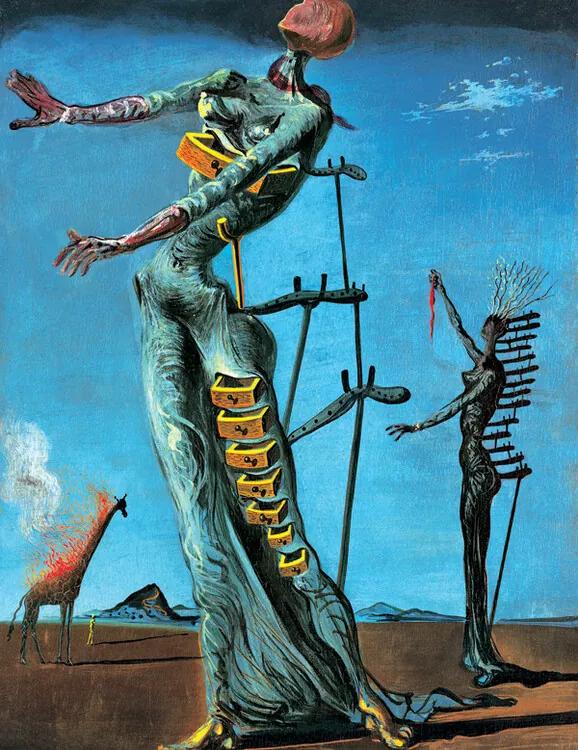 Εκτύπωση έργου τέχνης Salvador Dali - Girafe En Feu, Salvador Dalí, (50 x 70 cm)