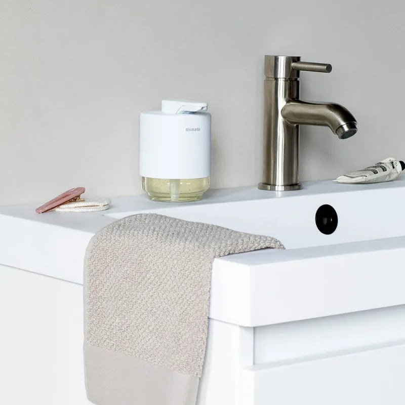 Διανομέας υγρού σαπουνιού Brabantia MindSet 1005673, 200 ml, ευρύ άνοιγμα, λευκό