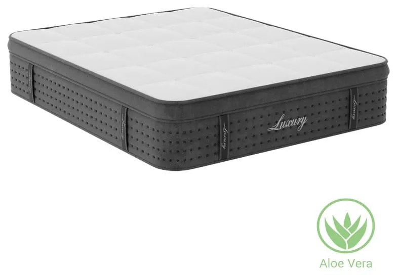 Στρώμα Luxury pakoworld pocket spring+gel memory foam+latex μονής όψης aloe vera 34-36cm 160x200εκ