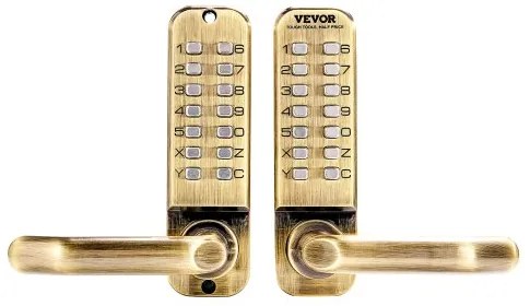 VEVOR Mechanical Keyless Entry Door Lock 14 Key Mechanical Door Lock Waterproof