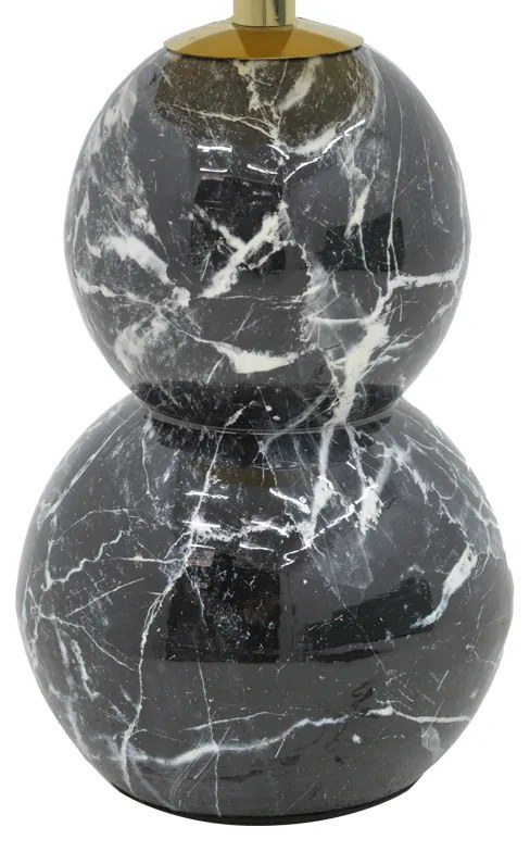 Βοηθητικό τραπέζι Dearest Inart μαυρο μαρμάρου-χρυσό μέταλλο Φ41x57εκ