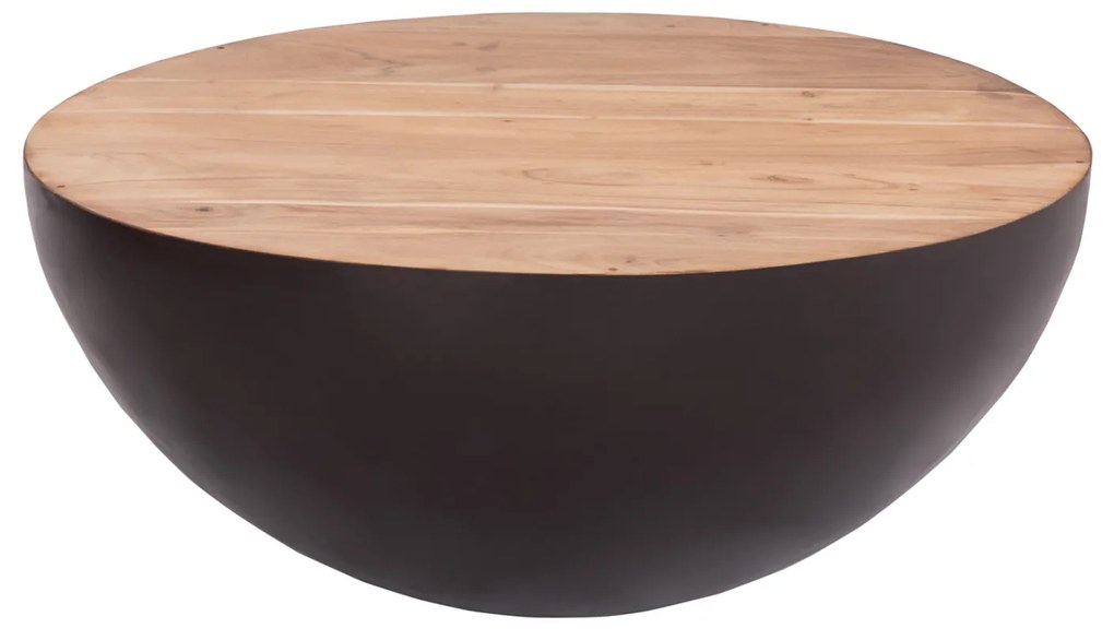 ΔΙΑΚΟΣΜΗΤΙΚΟ ΤΡΑΠΕΖΙ ΣΑΛΟΝΙΟΥ BOWL Φ89,5X39Yεκ. RUSTY ΜΕ ΞΥΛΟ ΑΚΑΚΙΑΣ HM8717.22