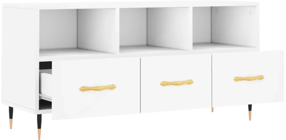 vidaXL Έπιπλο Τηλεόρασης Λευκό 102 x 36 x 50 εκ. από Επεξεργ. Ξύλο