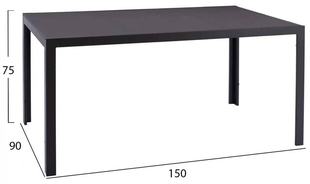 Σετ κήπου Τραπεζαρία HM11527.01 7 τεμ Γκρί με Τραπέζι 150x90x75 εκ. & 6 Καρέκλες με Σχοινί