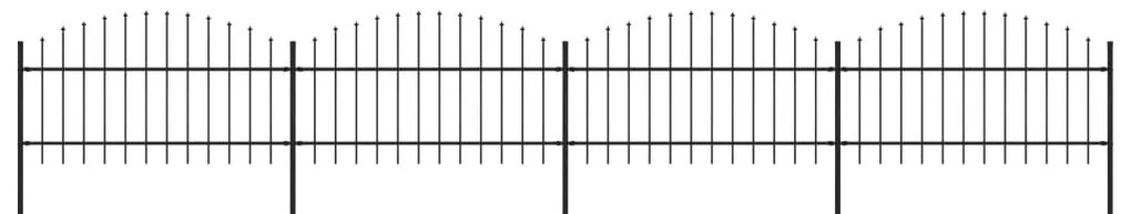 vidaXL Κάγκελα Περίφραξης με Λόγχες Μαύρα (1-1,25) x 6,8 μ. Ατσάλινα