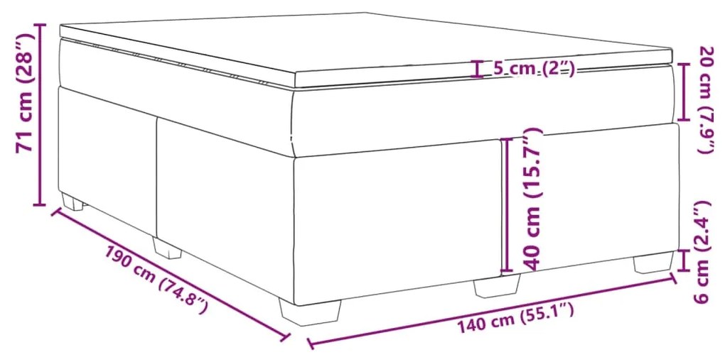 ΚΡΕΒΑΤΙ BOXSPRING ΜΕ ΣΤΡΩΜΑ ΣΚΟΥΡΟ ΚΑΦΕ 140X190 ΕΚ. ΥΦΑΣΜΑΤΙΝΟ 3285133