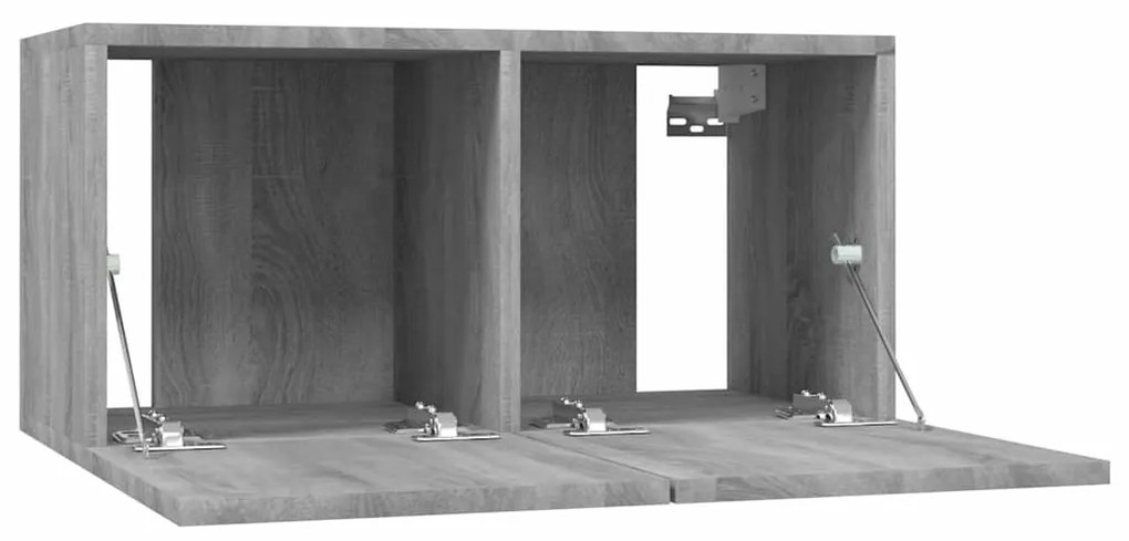 vidaXL Έπιπλα Τηλεόρασης Κρεμαστά 3 τεμ. Γκρι 60x30x30 εκ. Επεξ. Ξύλο