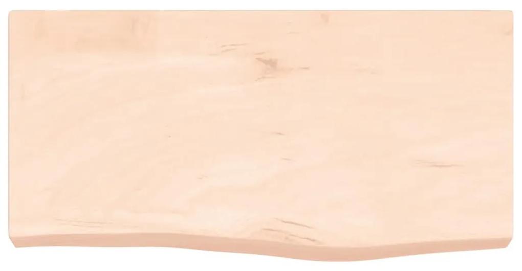 Ράφι Τοίχου 60x30x(2-6) εκ. από Ακατέργαστο Μασίφ Ξύλο Δρυός - Καφέ