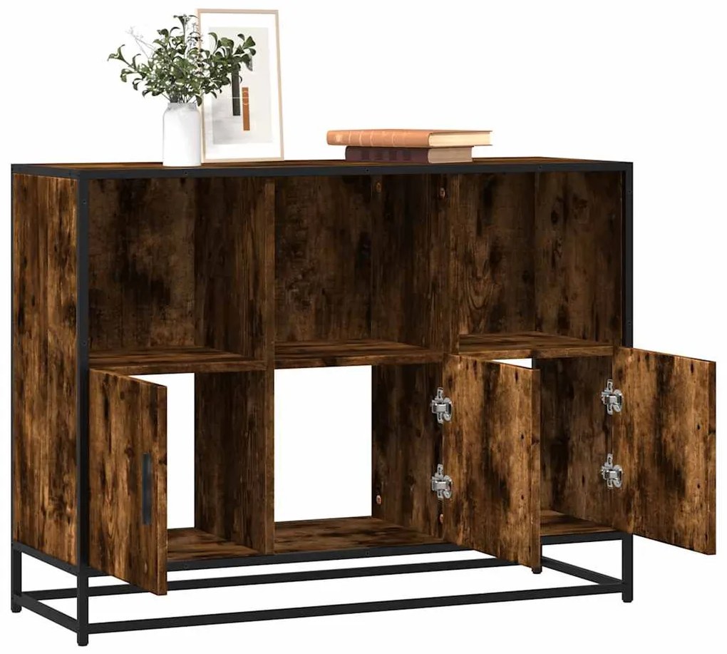 vidaXL Sideboard Καπνιστή δρυς 100x35x76 cm Κατασκευασμένο ξύλο