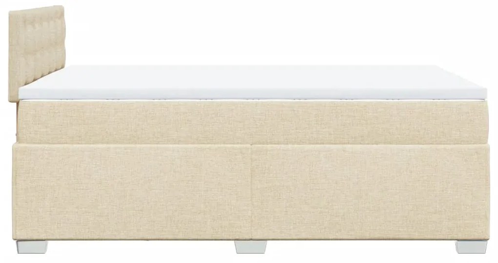 vidaXL Κρεβάτι Boxspring με Στρώμα Κρεμ 120x200 εκ. Υφασμάτινο