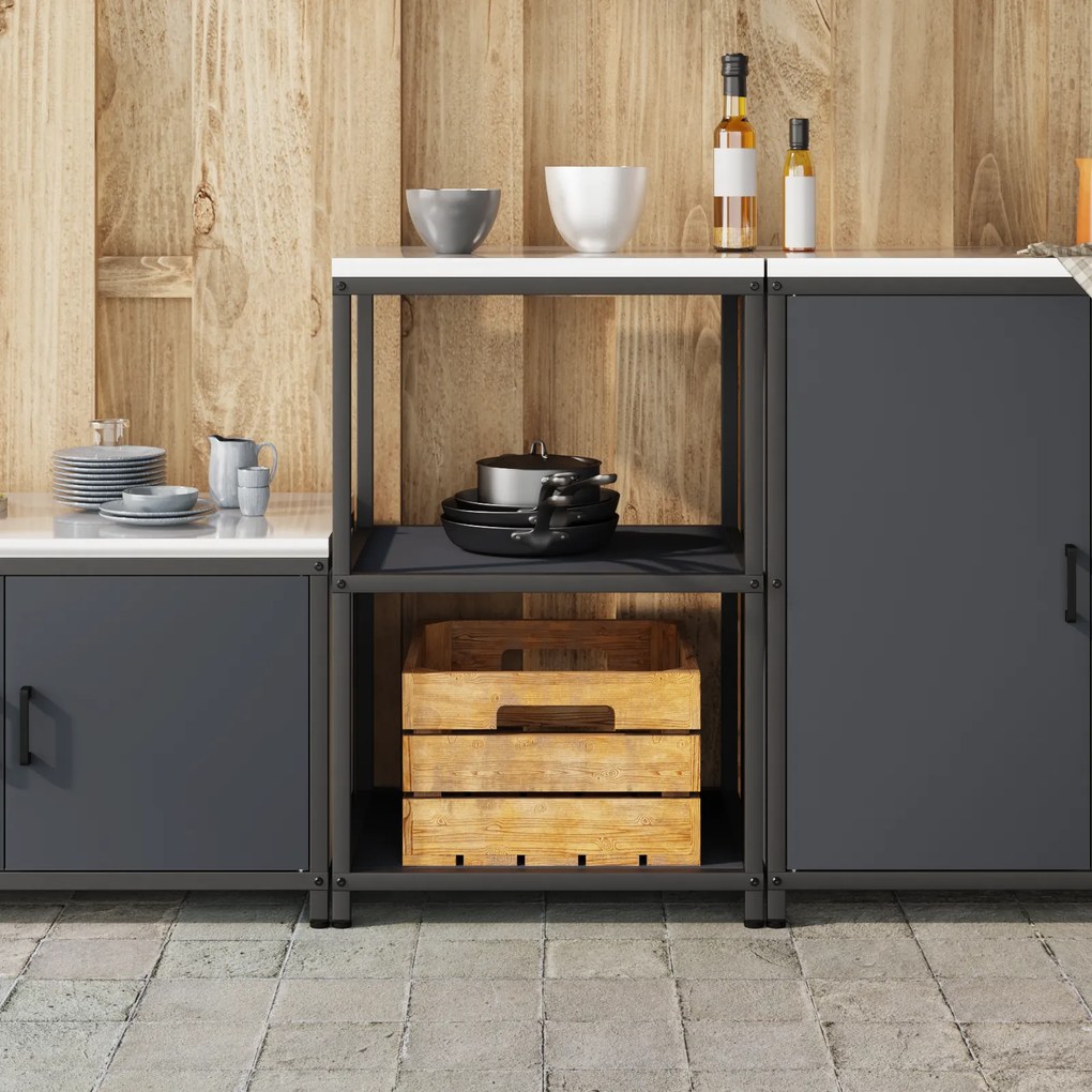 vidaXL Ράφι Αποθήκευσης Κουζίνας Ανθρακί 60 x 50 x 92 εκ. Ατσάλι