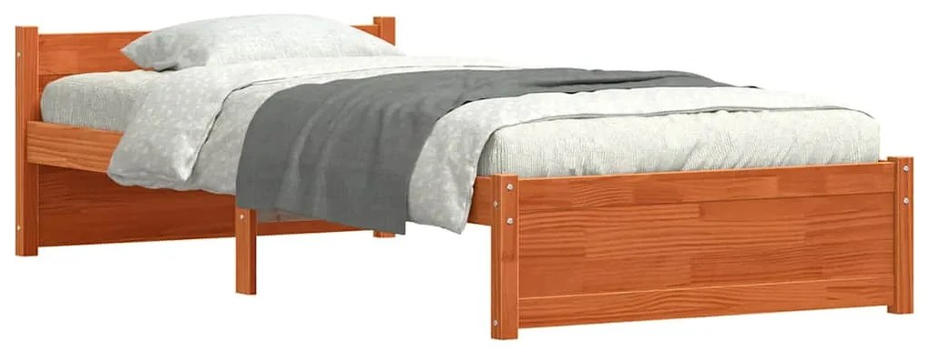 vidaXL Σκελετός Κρεβατιού Καφέ κεριού 90 x 190 cm Μασίφ ξύλο πεύκου