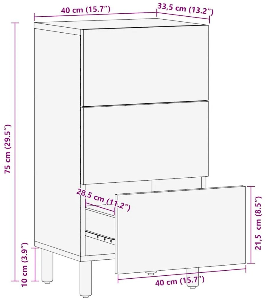 ΜΠΟΥΦΕΣ 40X33,5X75 ΕΚ. ΑΠΟ ΜΑΣΙΦ ΑΚΑΤΕΡΓΑΣΤΟ ΞΥΛΟ ΜΑΝΓΚΟ 4018651