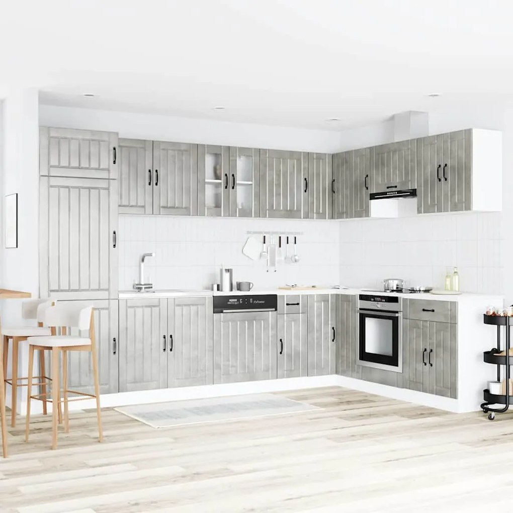 vidaXL Ντουλάπα Κουζίνας με αποθήκευση 2 pcs Γκρι 80 x 46 x 81.5 εκ