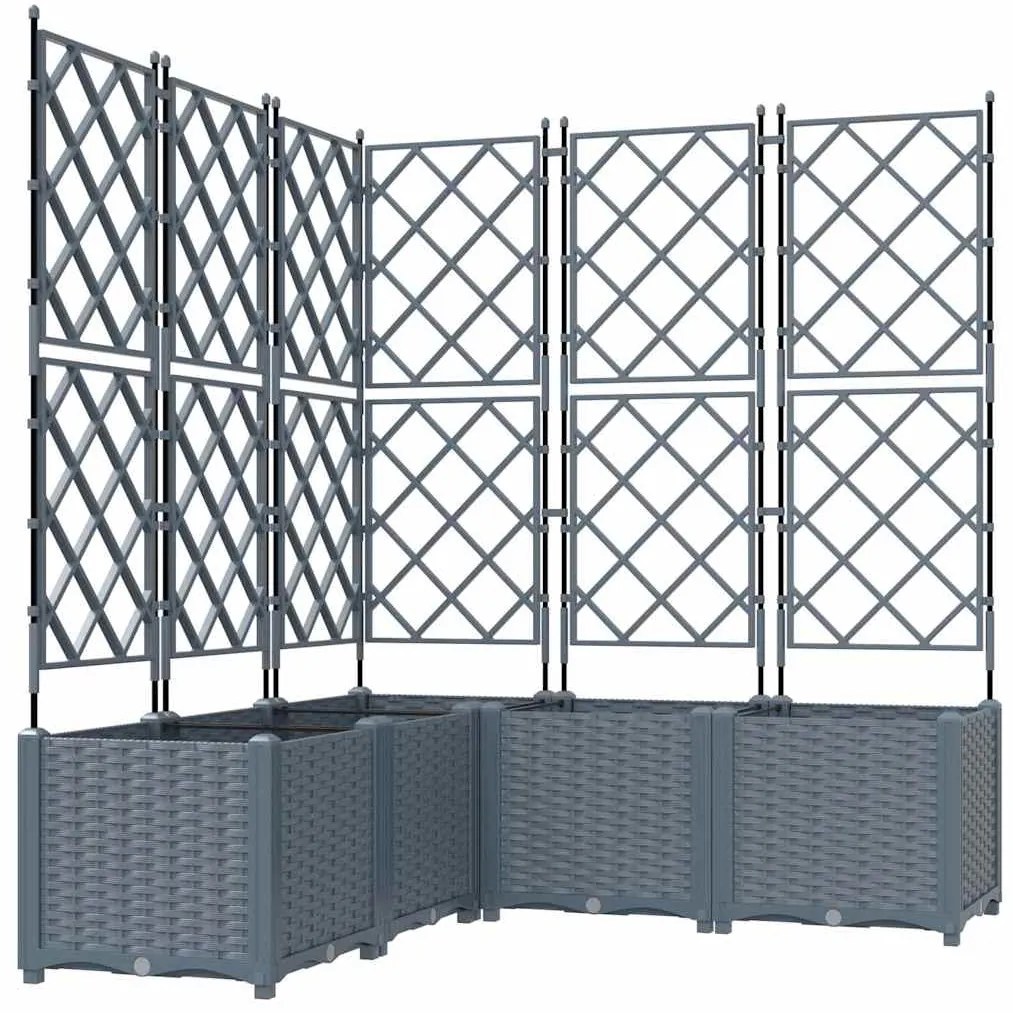 vidaXL Κηποτινάκι με Τρέλα 5 pcs Ανοιχτό γκρι 120 x 120 x 143 εκ. PP