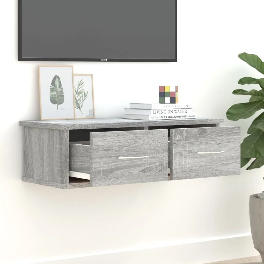 Ντουλάπι Τοίχου Γκρι Sonoma 60x26x18,5 εκ. Επεξεργασμένο Ξύλο - Γκρι