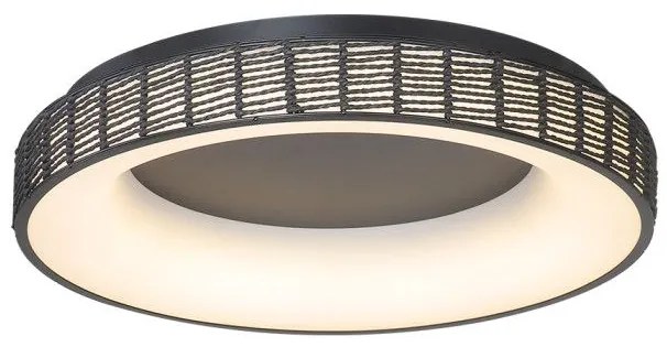 Πλαφονιέρα Φωτιστικό Οροφής LED 76W Μαύρο 3000Κ-6000Κ Dimmable Forte-60-BK Sunlight FORTE-60-BK Μαύρο