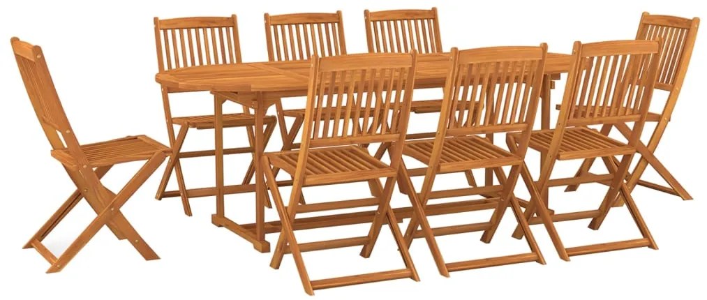 vidaXL Σετ Τραπεζαρίας Κήπου 9 Τεμαχίων 220x90x75 εκ. Μασίφ Ακακία