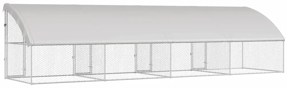vidaXL Κλουβί Σκύλου με αποθήκευση 4 pcs Ασημί 8 x 2 x 2 m Ατσάλι