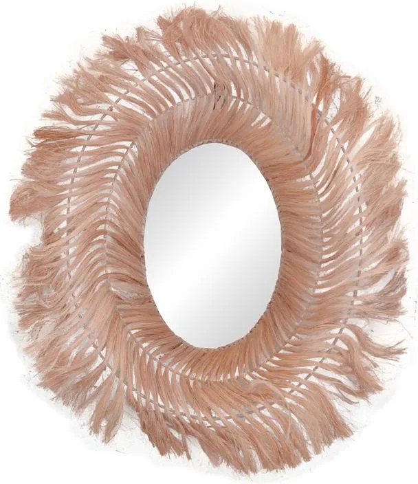 Καθρέπτης Tolle Inart abaca σε φυσικό χρώμα 65x85x17εκ 85x85x17 εκ.
