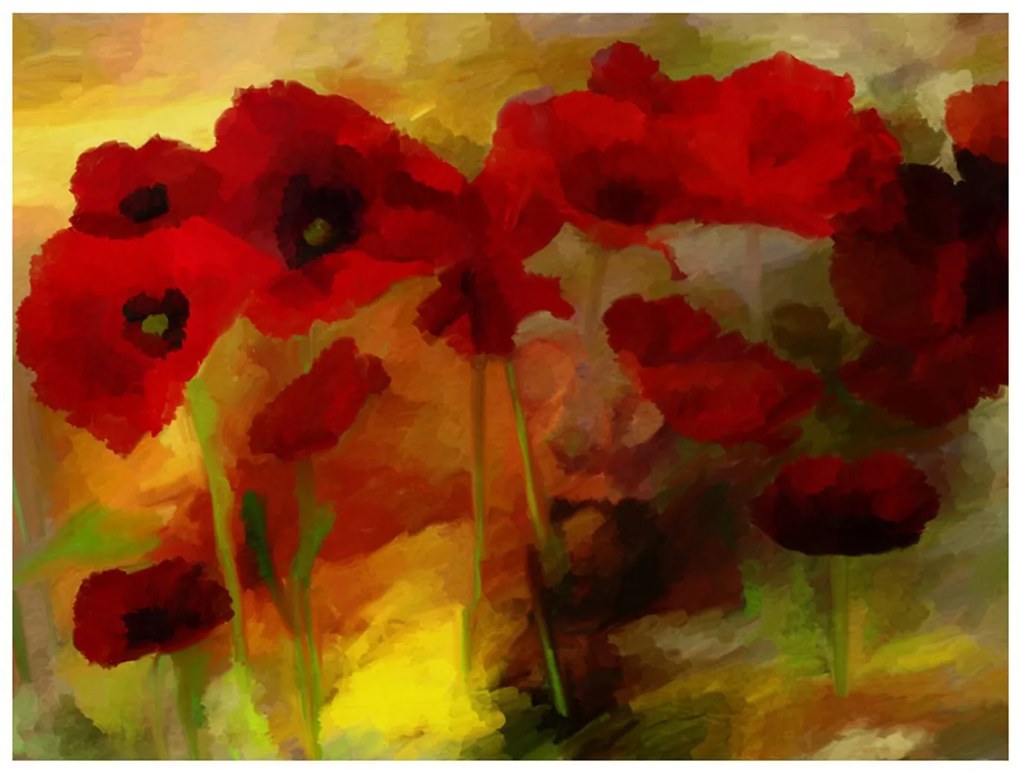 Φωτοταπετσαρία - Poppies in warm tone 200x154