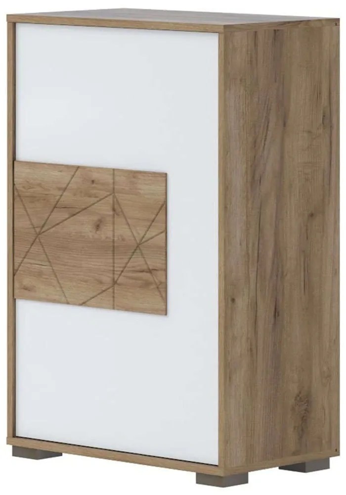 Παπουτσοθήκη Stendal 161586949 63x36x94cm Oak-White Μοριοσανίδα,Mdf