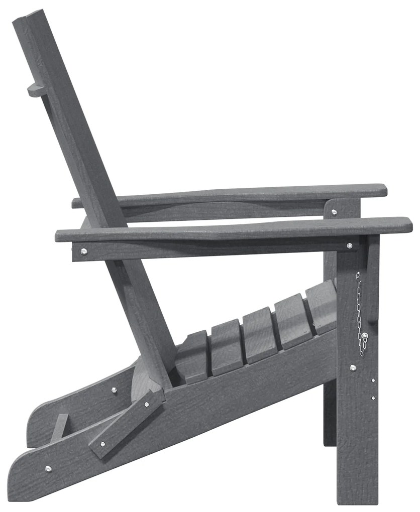 vidaXL Αναδιπλούμενη Καρέκλα Adirondack Ανοιχτό γκρι 74,5x80,5x90 εκ HDPE