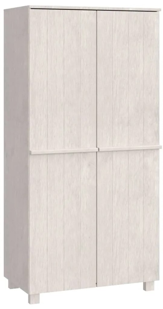 vidaXL Ντουλάπα HAMAR Λευκό 89 x 50 x 180 εκ. από Μασίφ Ξύλο Πεύκου