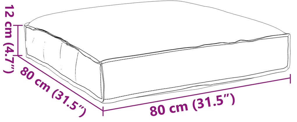 vidaXL Μαξιλάρι Παλέτας για Θέση Κόκκινο 80x80x12 εκ, Υφασμα Οξφόρδη