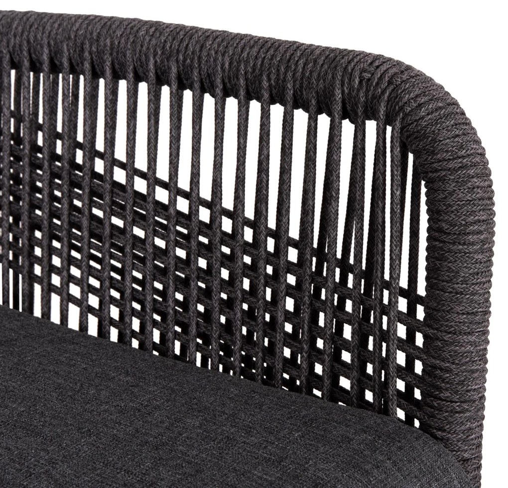 Καρέκλα - Πολυθρόνα HOWARD C5543.11 Αλουμίνιο Καφέ - Σχοινί - Μαξιλάρι Γκρί 57,5x62x84Υ εκ. 4αδα 57.5x62x84 εκ.