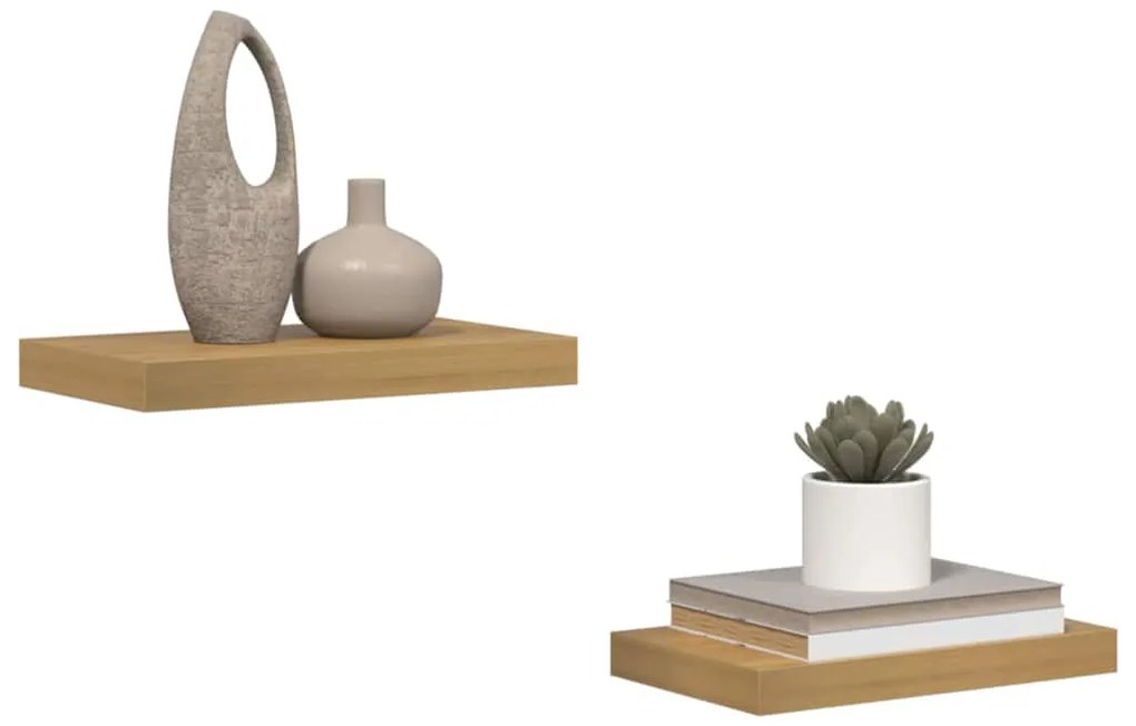 vidaXL Ράφι Τοίχου 2 pcs Καφέ 40 x 23,5 x 4 εκ Επεξεργασμένο ξύλο