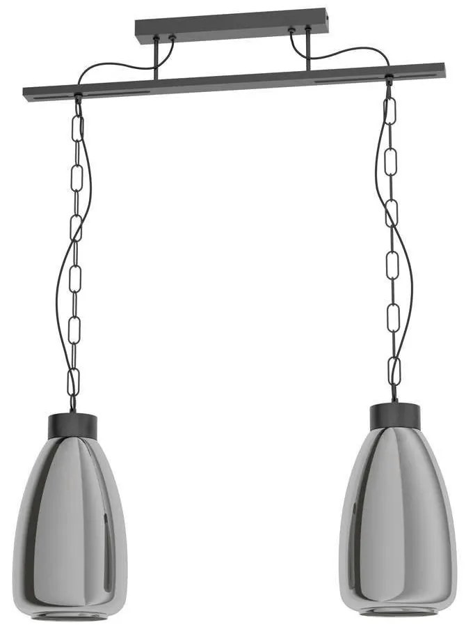 Φωτιστικό Οροφής-Ράγα 'Brickfield' 43395 Black-Clear Eglo Metal, Glass